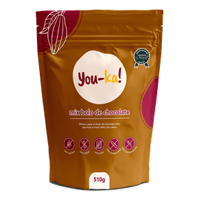 01 mix para bolo de chocolate sem gluten you ka pacote 510g